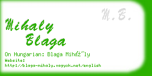 mihaly blaga business card
